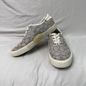 Women’s Coach Shoes, Cream/Gray Size 7, Casual Sneaker